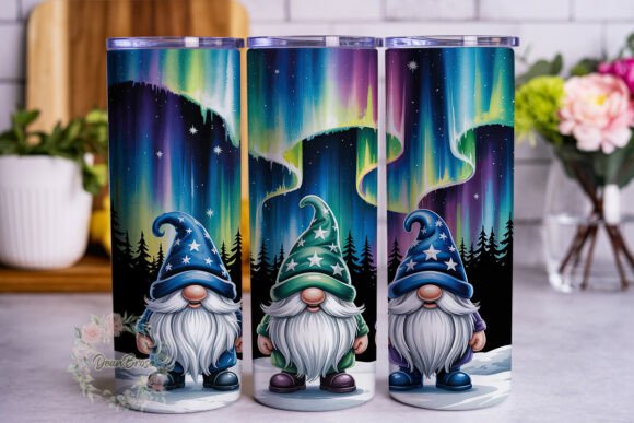 Aurora Gnome Winter 20oz Tumbler Wrap Graphics & Tumbler Wraps