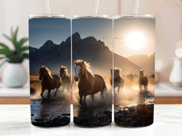 Boho Horse Tumbler Wrap Design 20 Oz