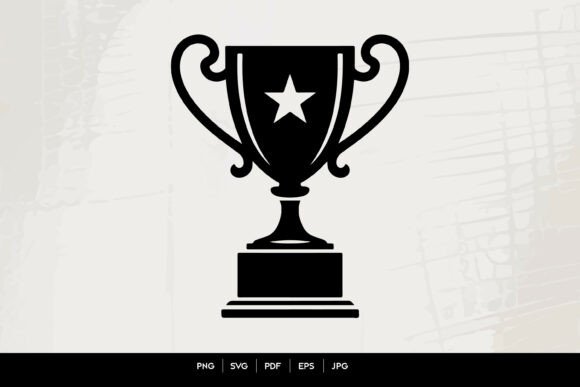 Champion Trophy Silhouette Icon for Branding & Packaging Graphics