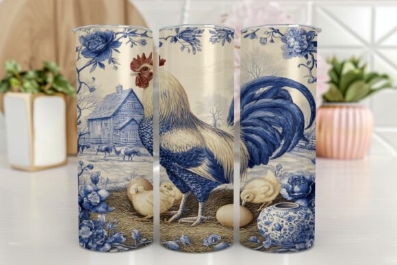 Chicken Tumbler Floral Spring Design