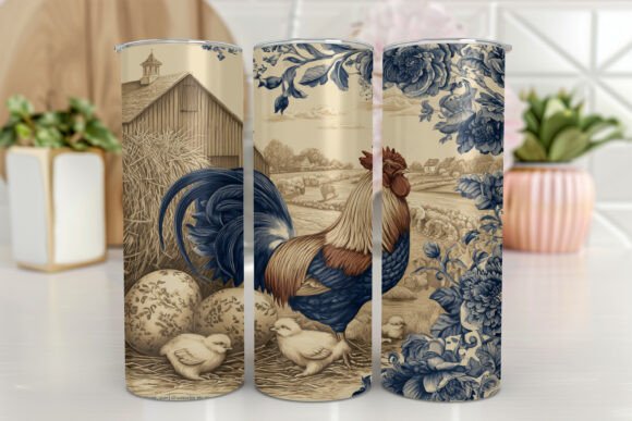 Chickens Tumbler PNG Floral Spring: Graphics & Tumbler Wraps