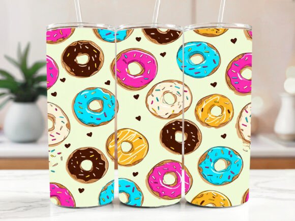 Chocolate Donut Tumbler Wrap Skinny Graphics