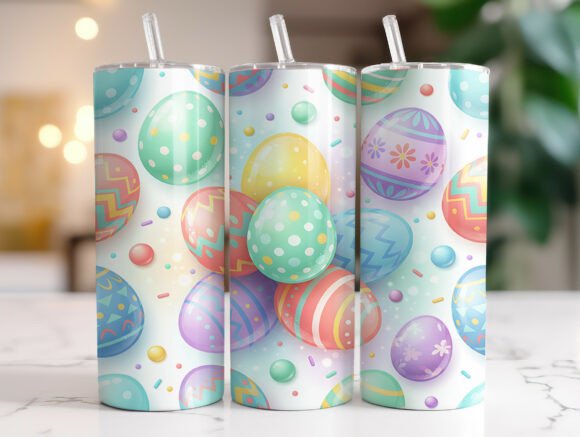 Colorful Easter Egg Spring Tumbler Wrap Graphics