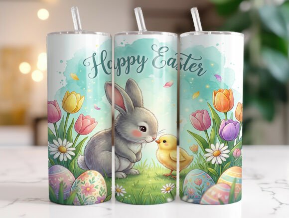 Easter Bunny and Chick 20oz Tumbler Wrap