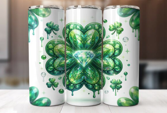 Emerald Clover Gem: Tumbler Wrap Graphics