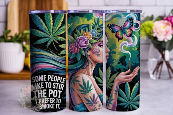 Fantasy Girl Cannabis Floral Graphics Tumbler Wraps Review