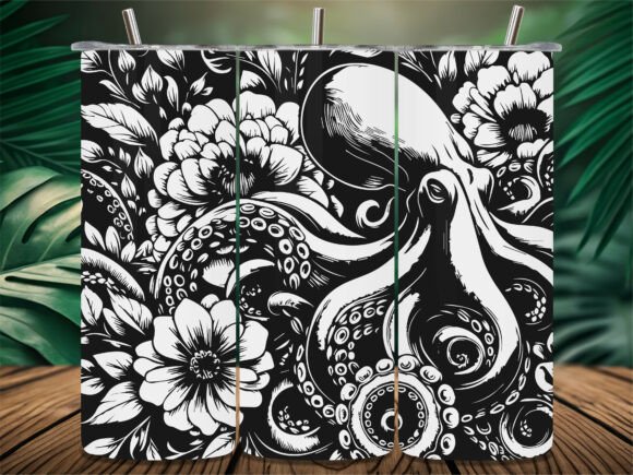 Floral Octopus Tumbler: Graphics & Crafts for Creative Branding