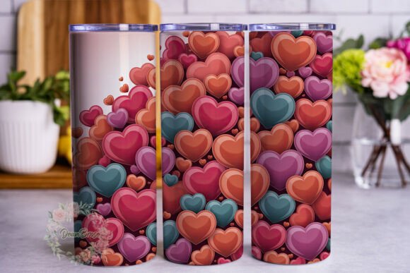Glossy Hearts Love 20oz Tumbler Wrap Graphics Review