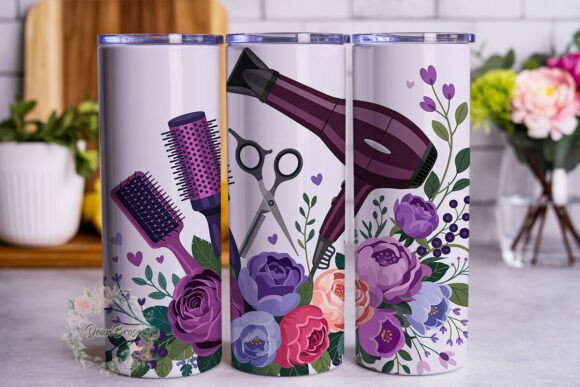 Hair Salon Floral Glam Tumbler Wraps Graphics