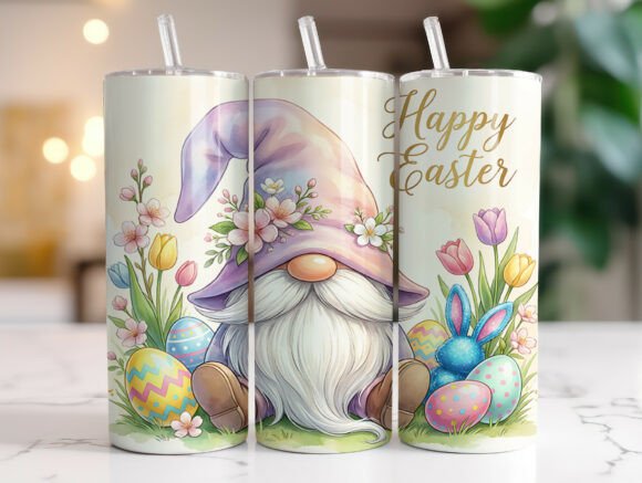 Happy Easter Floral Gnome Tumbler Wrap Graphics Review