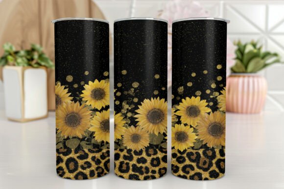 Leopard Print Sunflower Tumbler Wrap