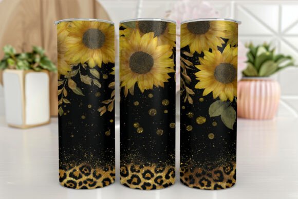 Leopard Tumbler Wraps PNG Sunflower Graphics