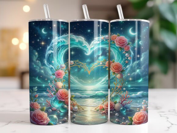 Ocean Heart Waves Tumbler Wrap Graphics Review