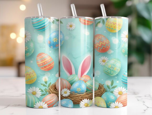 Pastel Easter Eggs Rabbit 20oz Tumbler Graphics