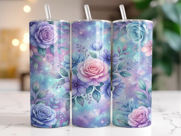 Pastel Rose Tumbler Wrap Graphics for Publishers