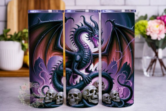 Purple Dragon Skull 20oz Tumbler Wrap Graphics Review