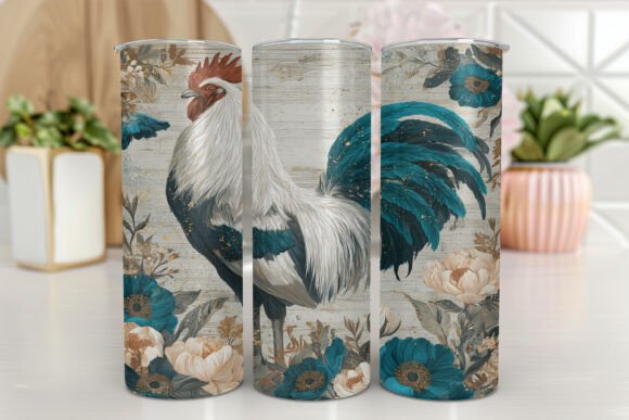 Rooster 20 Oz Tumbler Wrap PNG Graphics for Crafters