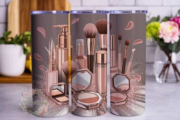 Rose Gold Glam Makeup Art 20oz Tumbler Graphics & Tumbler Wraps