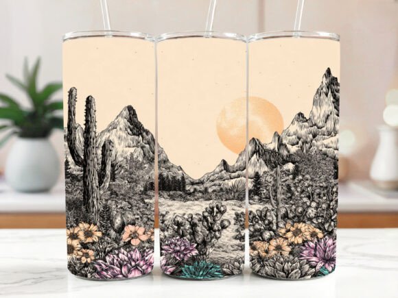 Seamless Desert 20 Oz Tumbler Cactus