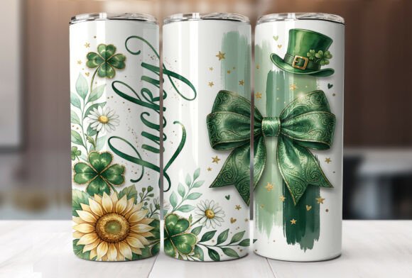 St Patricks Day Bow Sunflower Tumbler Graphics